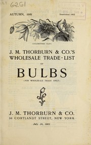 Cover of: J.M. Thorburn & Co.'s wholesale trade list of bulbs (for wholesale trade only)