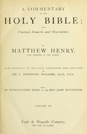 Cover of: A commentary on the Holy Bible: with practical remarks and observations