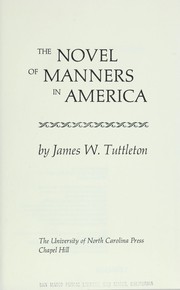 Cover of: The novel of manners in America