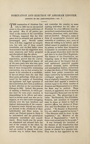 Cover of: Nomination and election of Abraham Lincoln: account of his administration