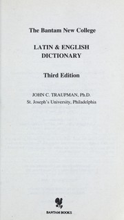 Cover of: The Bantam new college Latin & English dictionary