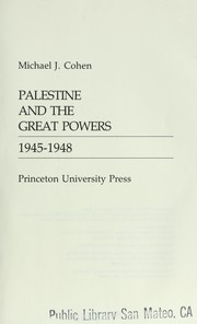Cover of: Palestine and the Great Powers, 1945-1948