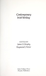 Cover of: Contemporary Irish writing