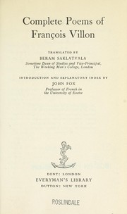 Complete poems of François Villon by François Villon