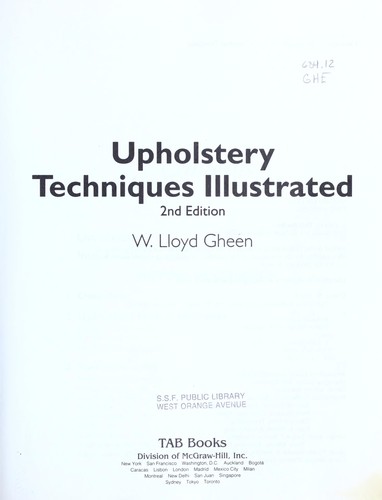 Upholstery techniques illustrated
