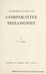 Cover of: Introduction to comparative philosophy.