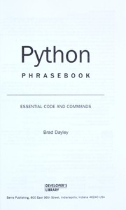 Cover of: Python phrasebook : essential code and commands