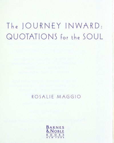 The journey inward by Rosalie Maggio