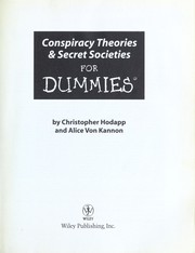 Conspiracy theories & secret societies for dummies by Christopher Hodapp, Alice Von Kannon