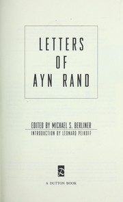 Cover of: Letters of Ayn Rand