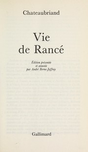 Cover of: Vie de Rancy