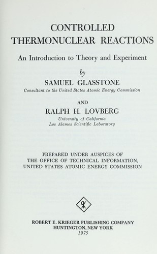 Controlled thermonuclear reactions