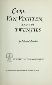 Cover of: Carl Van Vechten and the twenties.