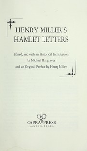 Cover of: Henry Miller's Hamlet letters