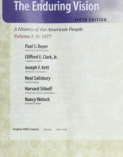 Cover of: Boyer's the Enduring Vision: A History of the American People to 1877