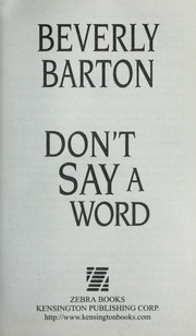 Cover of: Don't say a word