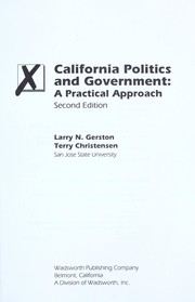 Cover of: California politics and government: a practical approach