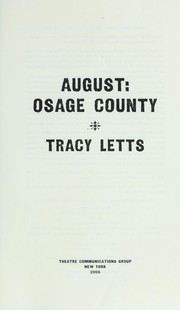 Cover of: August: Osage County by Tracy Letts