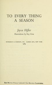 Cover of: To every thing a season.
