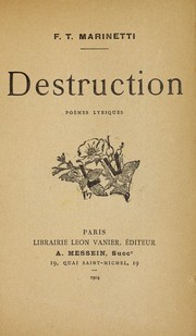 Cover of: Destruction by Filippo Tommaso Marinetti