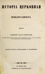 Istoria t͡serkovnai͡a Novaho Zavîta by Andrei Baludi͡anskii