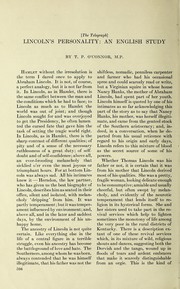 Cover of: Lincoln's personality: an English study