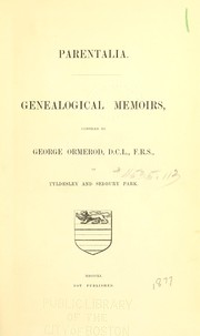 Cover of: Parentalia: genealogical memoirs