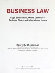 Cover of: Business law by Henry R. Cheeseman