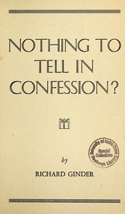 Cover of: Nothing to tell in confession?