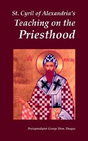 Cover of: St. Cyril Of Alexandria's Teaching On The Priesthood by George Dion Dragas