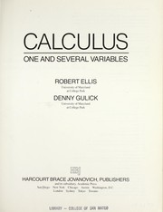 Cover of: Calculus: one and several variables