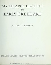Cover of: Myth and legend in early Greek art.