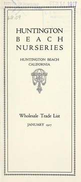 Cover of: Wholesale trade list | Huntington Beach Nurseries