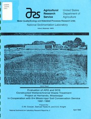 Cover of: Evaluation of ARS and SCS constructed wetland/animal waste treatment project at Hernando, Mississippi: interim report 1991-1992