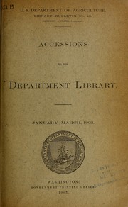 Cover of: Accessions to the Department Library: January-March, 1903