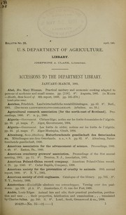 Cover of: Accessions to the Department Library: January-March, 1901