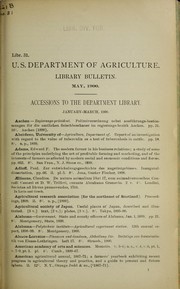 Cover of: Accessions to the Department Library: January-March, 1900