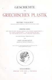 Cover of: Geschichte der griechischen Plastik