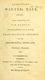 Cover of: Shakespeare's Winter's tale: a play