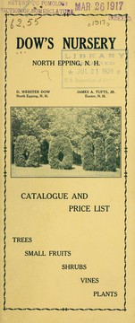 Cover of: Dow's nursery catalogue and price list [of] trees, small fruits, shrubs, vines, plants