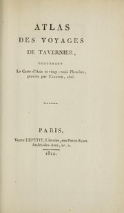 Cover of: Atlas des voyages de tavernier