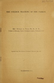 Cover of: The college training of the clergy