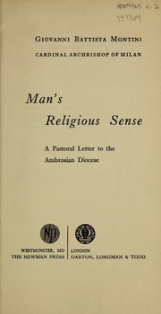 Cover of: Man's religious sense: a pastoral letter to the Ambrosian Diocese.