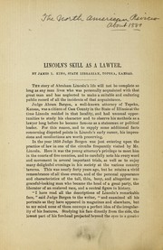 Cover of: Lincoln's skill as a lawyer by James L. King