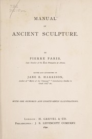 Cover of: Manual of ancient sculpture.