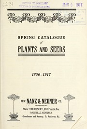 Cover of: Spring catalogue of plants and seeds
