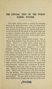 Cover of: The crucial test of the public school system
