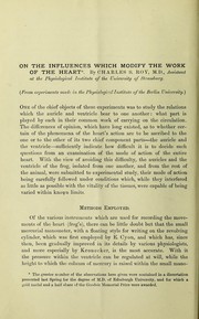 Cover of: On the influences which modify the work of the heart
