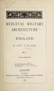Cover of: Medieval military architecture in England