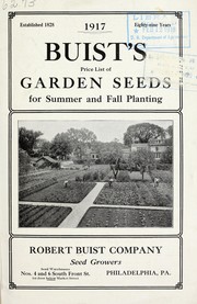 Cover of: Buist's price list of garden seeds for summer and fall planting